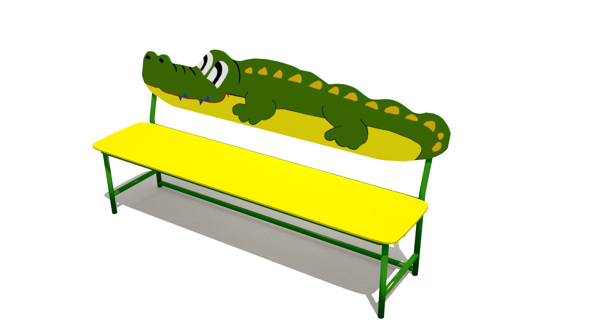 Крокодил скамейка из дерева